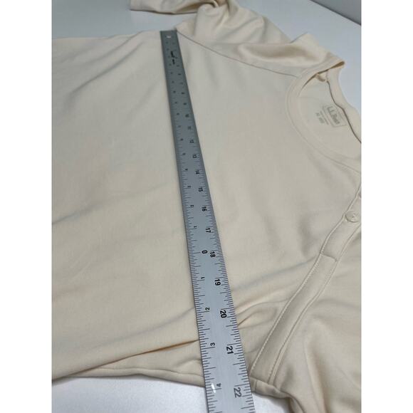 L.L. Bean 3/4 Dolman Sleeve Top 100% Cotton Casual Shirt Butter Yellow Womens XL - Picture 7 of 8